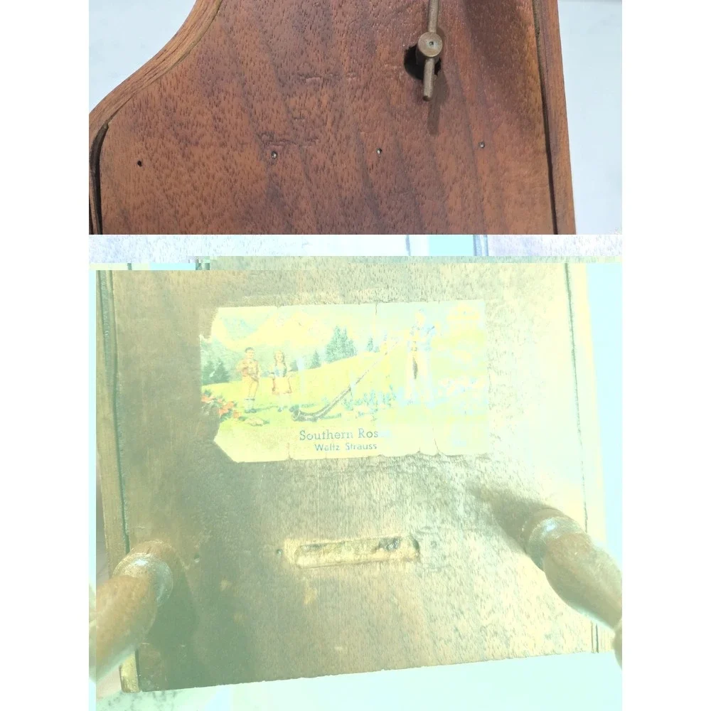 Vintage Swiss Grand Piano Music Box Music Southern Rose Working